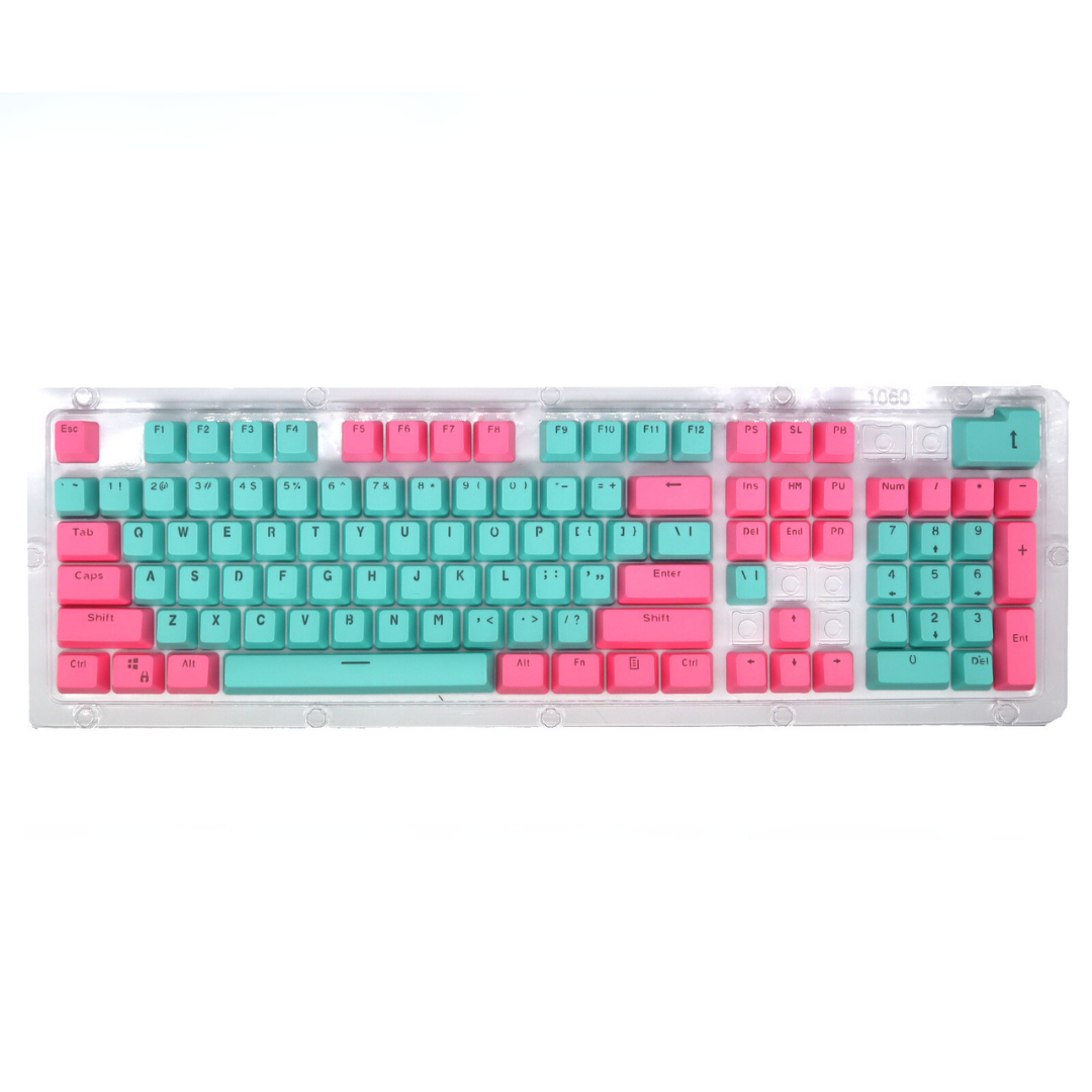 Pink and Cyan 104-Piece Backlit Keycaps Set for Mechanical Keyboard - OEM Profile