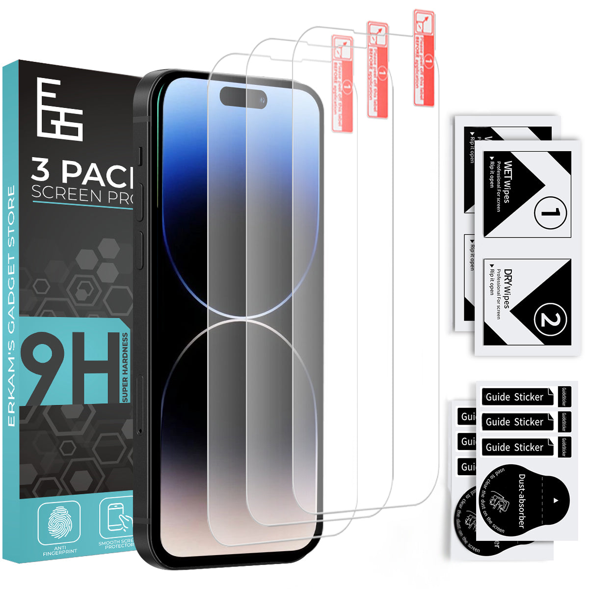 EGS - 3 Pack Screen Protector for iPhone 15 Series.