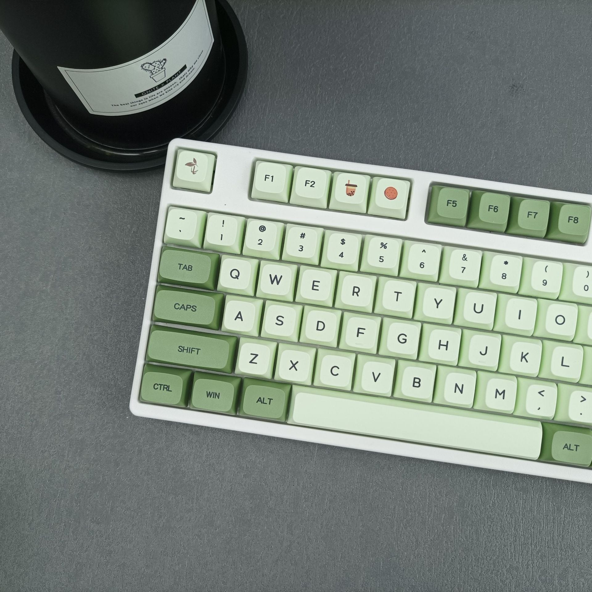 Macha Green 124-Key English XDA Profile Custom Keycaps for Mechanical Keyboards