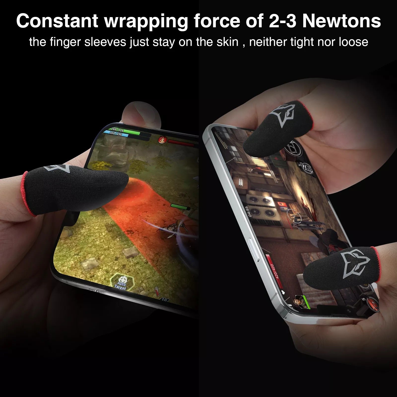 (4 Pcs) Sarafox V6 Wasp Feelers 6 Finger Sleeve Flexible Glass Fiber Finger Gloves for Mobile Games for PUBG COD Gaming