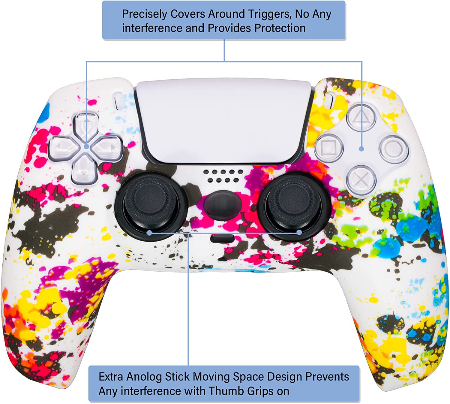 PS5 Controller Silicone Skin with Finger Grips Bundle BN47