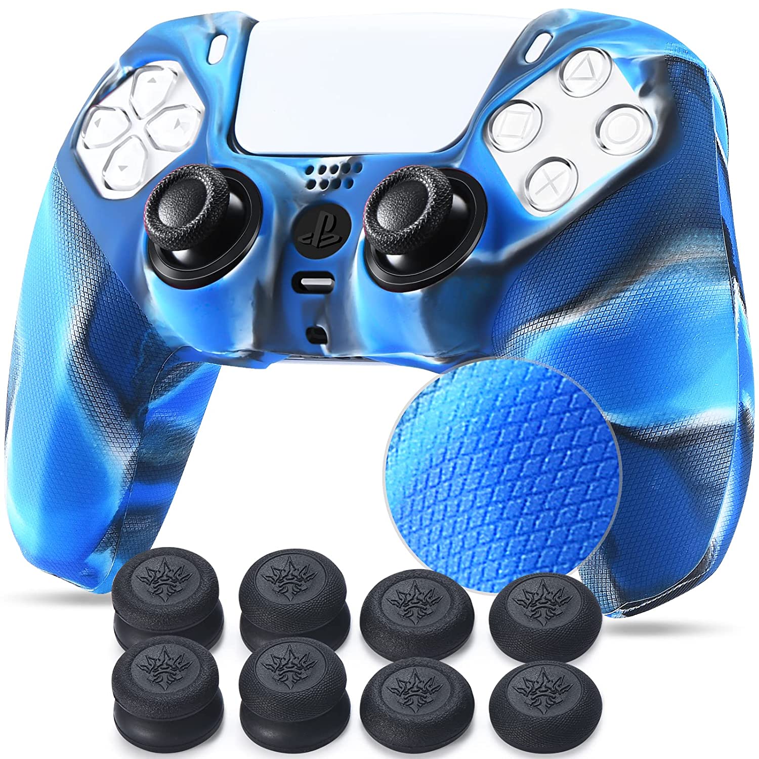 PS5 Controller Silicone Skin with Finger Grips Bundle BN43