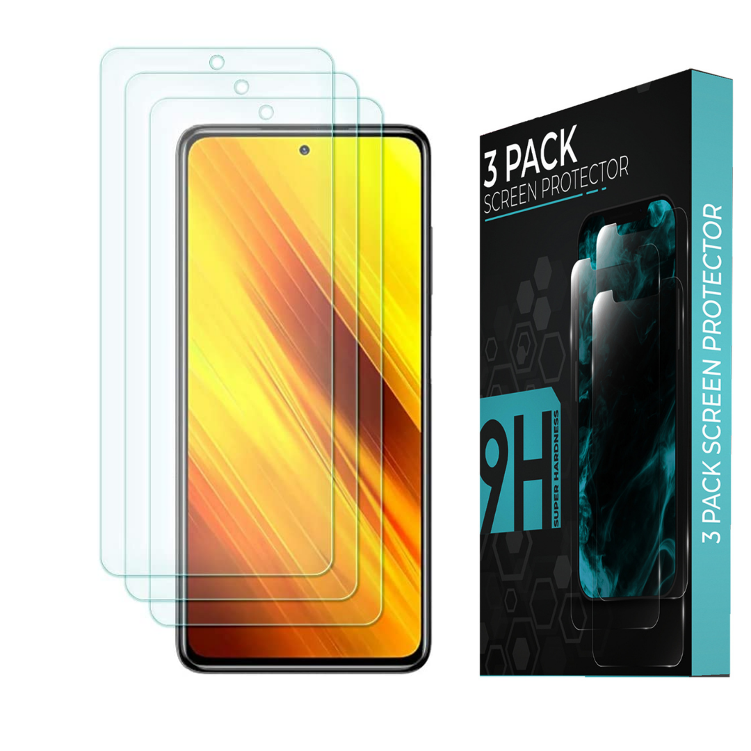 EGS - Poco X3 3 Pack Screen Protector 9H Tempered Glass